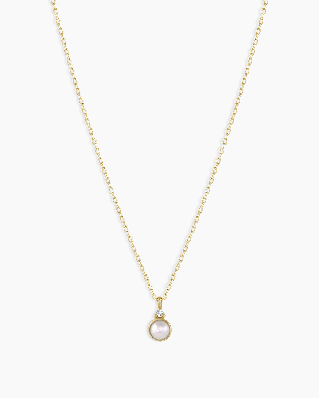 Pearl Birthstone Necklace June Birthstone Necklace || option::14K Solid Gold, Pearl - June