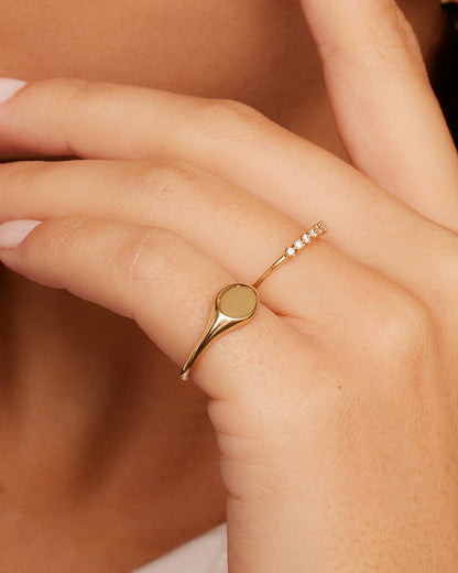 Bespoke Signet Ring || option::14K Solid Gold