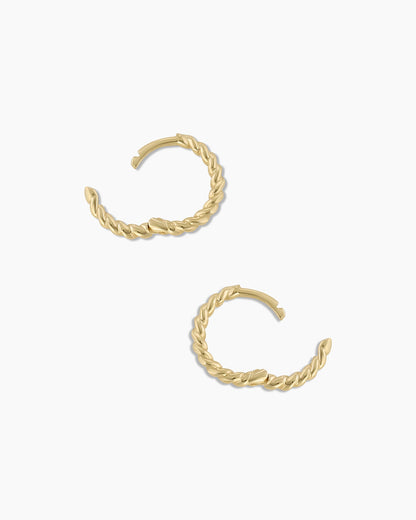 Classic Gold Huggie || option::14K Solid Gold
