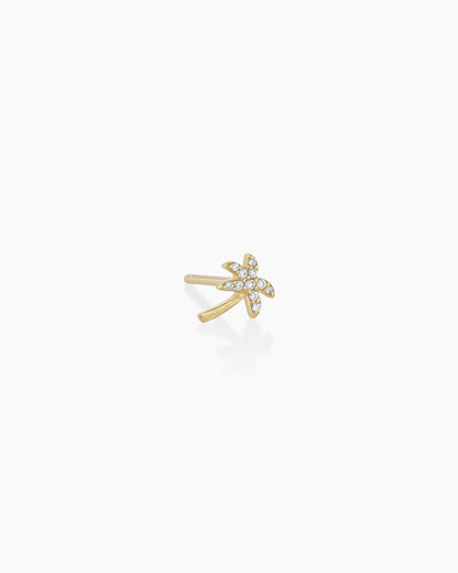 Diamond Palm Stud || option::14K Solid Gold