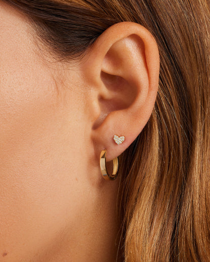 14k Gold Rose Single Hoop