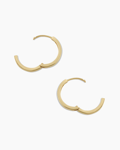 Woman wearing Rose Hoop || option::14K Solid Gold