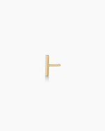 Woman wearing Rose Bar Stud || option::14K Solid Gold