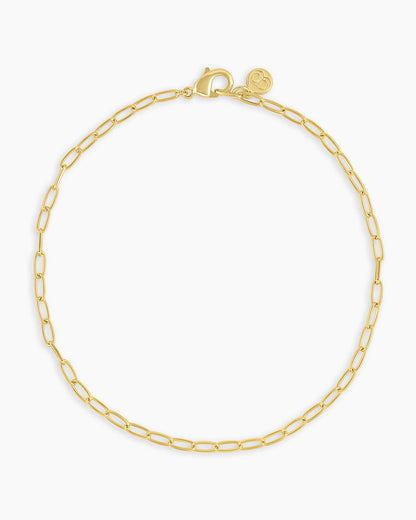 Parker Mini Anklet chain link anklet || option::18K Gold Plated