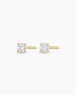 Diamond Solitaire 3 mm Studs || option::14K Solid Gold, 3mm