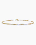 Classic Diamond Row Bracelet || option::14K Solid Gold