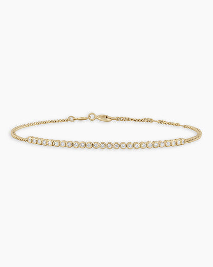 Classic Diamond Row Bracelet || option::14K Solid Gold
