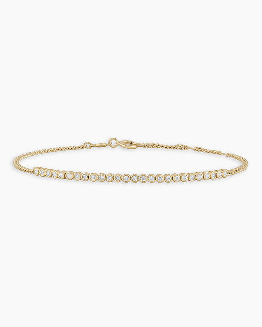 Classic Diamond Row Bracelet || option::14K Solid Gold