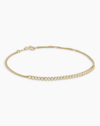 Classic Diamond Row Bracelet || option::14K Solid Gold
