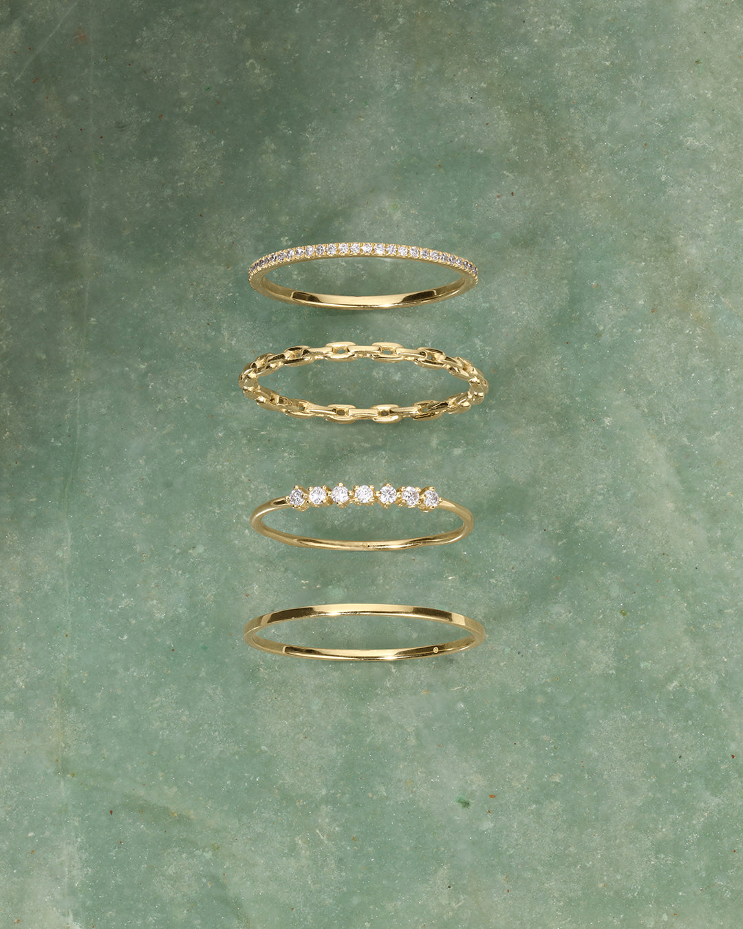Diamond Bar Eternity Ring || option::14K Solid Gold