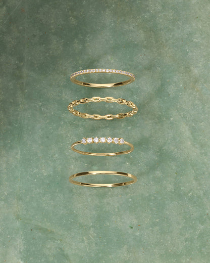 Diamond Bar Eternity Ring || option::14K Solid Gold