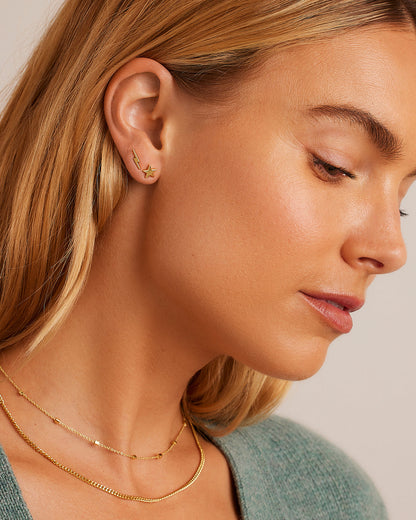 Star Charm Stud || option::18K Gold Plated, Star
