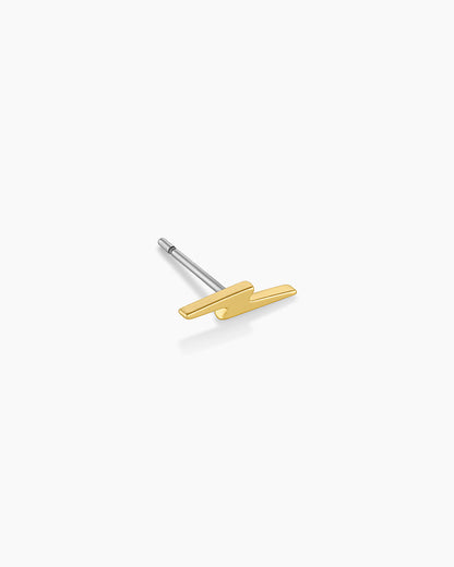 Lightning Charm Stud || option::18K Gold Plated, Lightning
