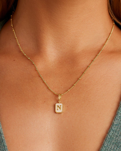 Vintage Alphabet Parker Charm #N || option::18K Gold Plated, N