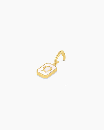 Vintage Alphabet Parker Charm #Q || option::18K Gold Plated, Q