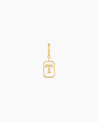 Vintage Alphabet Parker Charm #T || option::18K Gold Plated, T
