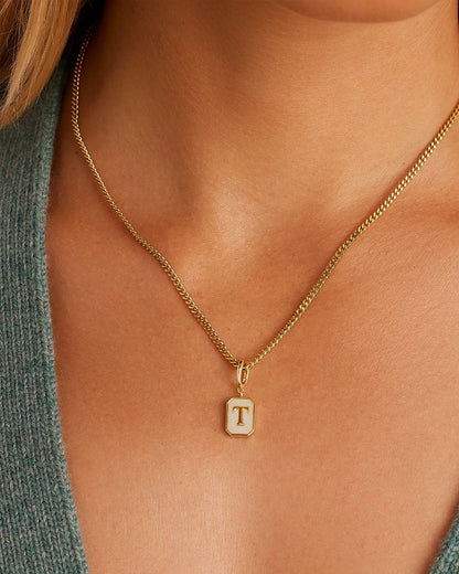 Vintage Alphabet Parker Charm #T || option::18K Gold Plated, T