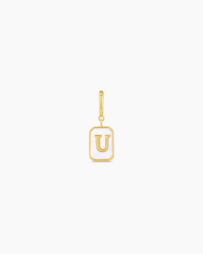 Vintage Alphabet Parker Charm #U || option::18K Gold Plated, U
