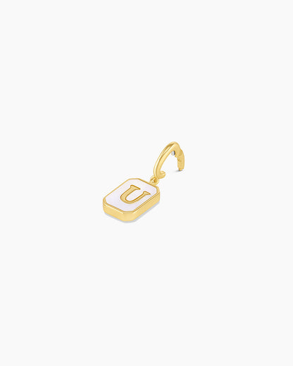 Vintage Alphabet Parker Charm #U || option::18K Gold Plated, U