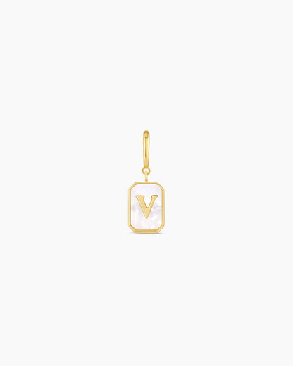 Vintage Alphabet Parker Charm #V || option::18K Gold Plated, V