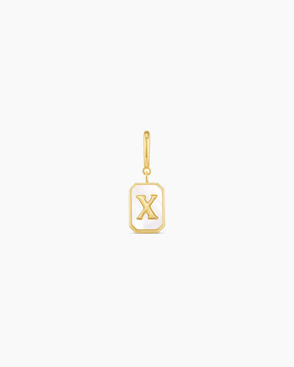 Vintage Alphabet Parker Charm #X || option::18K Gold Plated, X