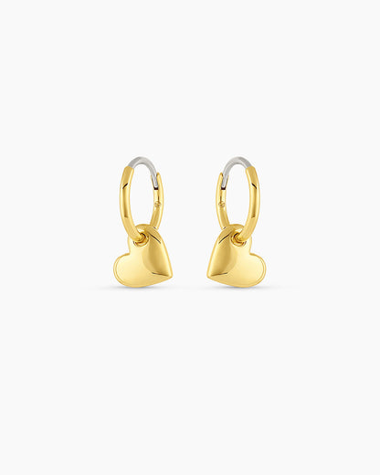 Lou Heart Huggies || option::18K Gold Plated