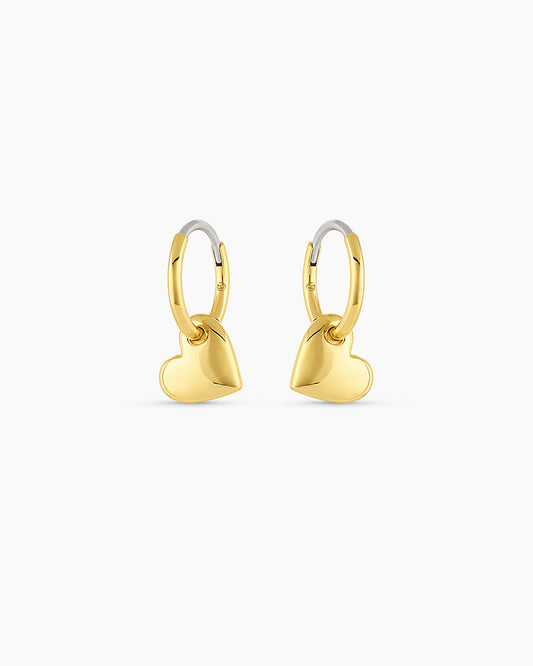 Lou Heart Huggies || option::18K Gold Plated