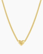Lou Heart Charm Necklace || option::18K Gold Plated