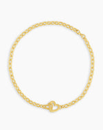 Parker Heart Mini Bracelet || option::18K Gold Plated