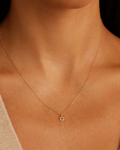 Diamond Star Of David Necklace || option::14K Solid Gold