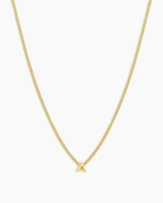 Wilder Mini Alphabet Necklace || option::18K Gold Plated, A
