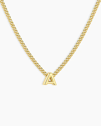 Wilder Mini Alphabet Necklace || option::18K Gold Plated, A