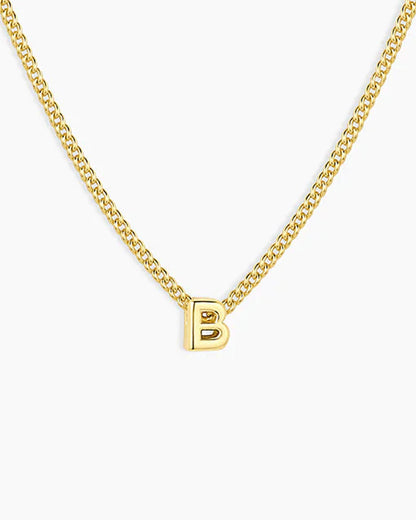 Wilder Mini Alphabet Necklace || option::18K Gold Plated, B