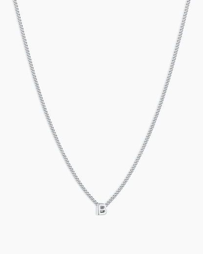 Wilder Mini Alphabet Necklace || option::Silver Plated, B