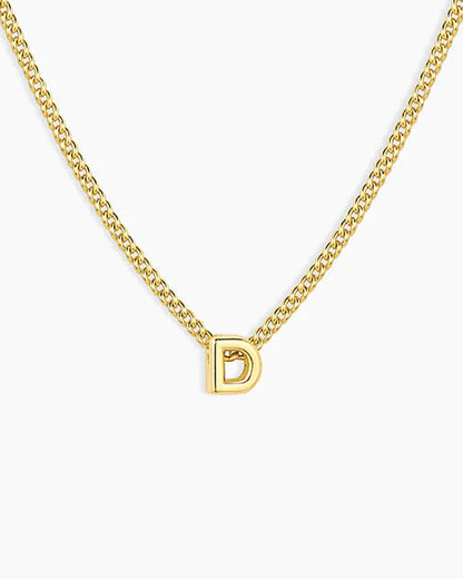 Wilder Mini Alphabet Necklace || option::18K Gold Plated, D