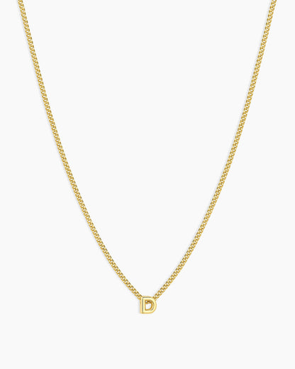 Wilder Mini Alphabet Necklace || option::18K Gold Plated, D