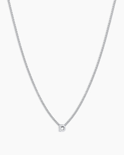 Wilder Mini Alphabet Necklace || option::Silver Plated, D