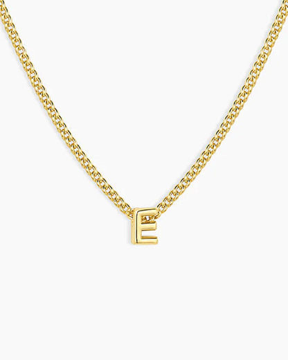 Wilder Mini Alphabet Necklace || option::18K Gold Plated, E