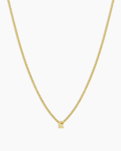 Wilder Mini Alphabet Necklace || option::18K Gold Plated, E
