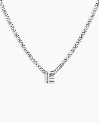 Wilder Mini Alphabet Necklace || option::Silver Plated, E