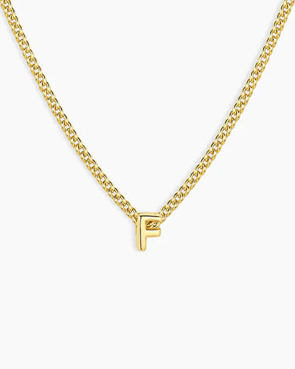 Wilder Mini Alphabet Necklace || option::18K Gold Plated, F