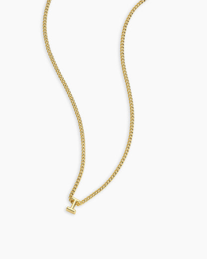 Wilder Mini Alphabet Necklace || option::18K Gold Plated, I