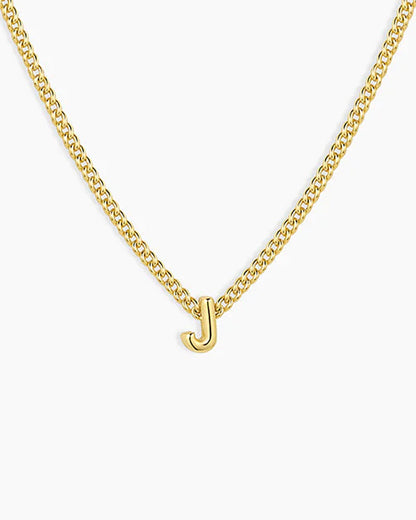 Wilder Mini Alphabet Necklace || option::18K Gold Plated, J