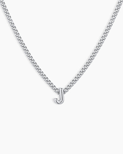 Wilder Mini Alphabet Necklace || option::Silver Plated, J