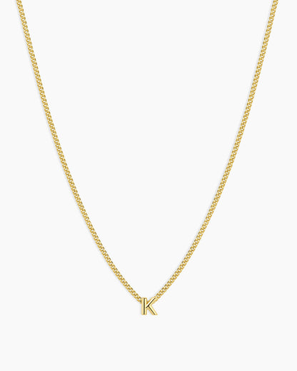 Wilder Mini Alphabet Necklace || option::18K Gold Plated, K