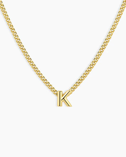 Wilder Mini Alphabet Necklace || option::18K Gold Plated, K