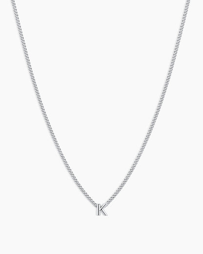Wilder Mini Alphabet Necklace || option::Silver Plated, K