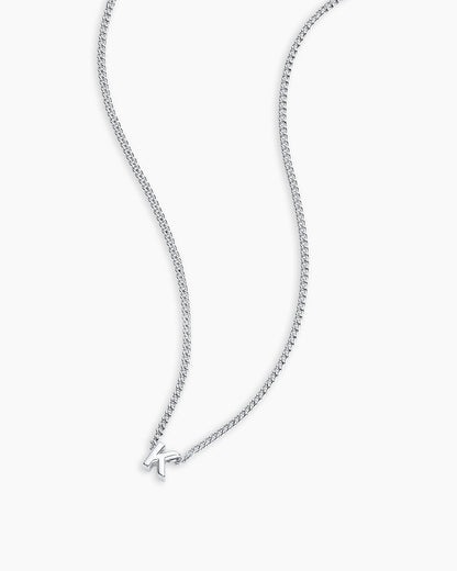 Wilder Mini Alphabet Necklace || option::Silver Plated, K