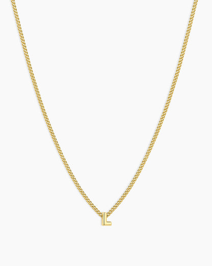 Wilder Mini Alphabet Necklace || option::18K Gold Plated, L