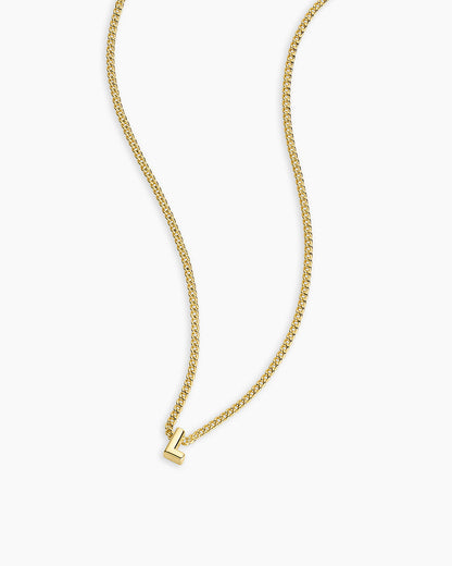 Wilder Mini Alphabet Necklace || option::18K Gold Plated, L